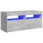 Mueble de TV con luces LED gris hormigón 90x35x40 cm de vidaXL, Muebles TV - Ref: Foro24-804386, Precio: 61,76 €, Descuento: %