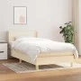 Box spring bed with cream fabric mattress 80x200 cm by vidaXL, Beds and slatted bases - Ref: Foro24-3130070, Price: 306,72 €,...