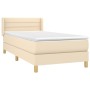 Boxspringbett mit cremefarbener Stoffmatratze 90x190 cm von vidaXL, Betten und Lattenroste - Ref: Foro24-3130318, Preis: 334,...