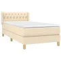 Box spring bed with cream fabric mattress 90x190 cm by vidaXL, Beds and slatted bases - Ref: Foro24-3130478, Price: 313,61 €,...