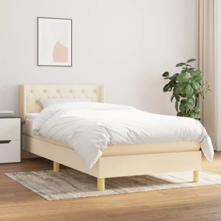 Boxspringbett mit cremefarbener Stoffmatratze 80x200 cm von vidaXL, Betten und Lattenroste - Ref: Foro24-3130470, Preis: 290,...