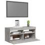 Mueble de TV con luces LED gris hormigón 90x35x40 cm de vidaXL, Muebles TV - Ref: Foro24-804386, Precio: 61,76 €, Descuento: %