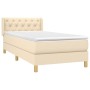 Cama box spring con colchón tela color crema 80x200 cm de vidaXL, Camas y somieres - Ref: Foro24-3130470, Precio: 301,40 €, D...