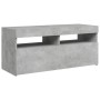 Mueble de TV con luces LED gris hormigón 90x35x40 cm de vidaXL, Muebles TV - Ref: Foro24-804386, Precio: 61,76 €, Descuento: %
