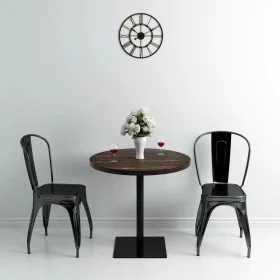 Dark ash round MDF and steel bistro bar table 80x75 cm by vidaXL, Kitchen and dining tables - Ref: Foro24-245610, Price: 145,...