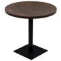 Runder Bistro-Stehtisch aus dunkler Esche aus MDF und Stahl, 80 x 75 cm von vidaXL, Küchen- und Esstische - Ref: Foro24-24561...