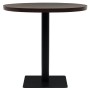Runder Bistro-Stehtisch aus dunkler Esche aus MDF und Stahl, 80 x 75 cm von vidaXL, Küchen- und Esstische - Ref: Foro24-24561...