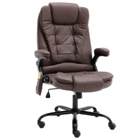 Dunkelbrauner Massage-Bürostuhl aus Wildlederimitat von vidaXL, Bürostühle - Ref: Foro24-20580, Preis: 245,50 €, Rabatt: %