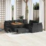 Conjunto de sofá de jardín 13 pcs Negro 100 x 100 x 71 cm