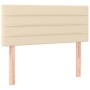 Box spring bed with mattress and LED cream fabric 80x200 cm by vidaXL, Beds and slatted bases - Ref: Foro24-3133754, Price: 2...