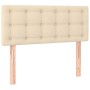 Box spring bed with mattress and LED cream fabric 90x190 cm by vidaXL, Beds and slatted bases - Ref: Foro24-3134002, Price: 3...