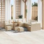 Conjunto de sofá de jardín 13 pcs Beige y Crema 80 x 80 x 71 cm