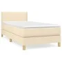 Cama box spring con colchón tela color crema 90x190 cm de vidaXL, Camas y somieres - Ref: Foro24-3140502, Precio: 301,76 €, D...