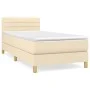 Boxspringbett mit cremefarbener Stoffmatratze 90x190 cm von vidaXL, Betten und Lattenroste - Ref: Foro24-3140662, Preis: 322,...