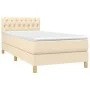 Box spring bed with cream fabric mattress 90x190 cm by vidaXL, Beds and slatted bases - Ref: Foro24-3140822, Price: 303,43 €,...