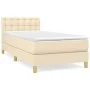 Cama box spring con colchón tela color crema 90x190 cm de vidaXL, Camas y somieres - Ref: Foro24-3140902, Precio: 302,89 €, D...