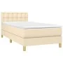 Cama box spring con colchón tela color crema 90x190 cm de vidaXL, Camas y somieres - Ref: Foro24-3140902, Precio: 302,89 €, D...