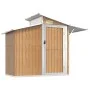 Cobertizo de jardín acero galvanizado marrón 270x130x208,5 cm de vidaXL, Cobertizos - Ref: Foro24-316245, Precio: 289,04 €, D...