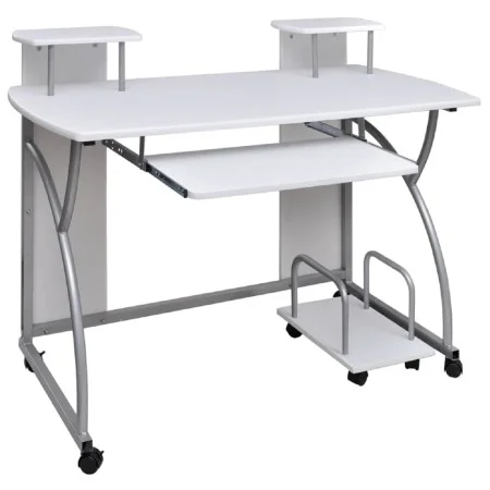 Weißer Computertisch aus Sperrholz, 110 x 52 x 88,5 cm von vidaXL, Schreibtische - Ref: Foro24-20584, Preis: 104,68 €, Rabatt: %