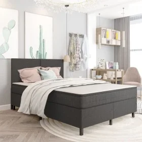 Box Spring bed frame gray fabric 160x200 cm by vidaXL, Beds and slatted bases - Ref: Foro24-287465, Price: 201,84 €, Discount: %