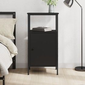 Mesita de noche madera de ingeniería negra 41x31x80 cm de vidaXL, Mesitas de noche - Ref: Foro24-825923, Precio: 47,67 €, Des...