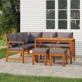 6-piece garden dining set with solid acacia wood cushions by vidaXL, Garden sets - Ref: Foro24-3154965, Price: 611,07 €, Disc...