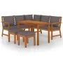 6-piece garden dining set with solid acacia wood cushions by vidaXL, Garden sets - Ref: Foro24-3154965, Price: 611,07 €, Disc...