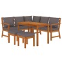 6-piece garden dining set with solid acacia wood cushions by vidaXL, Garden sets - Ref: Foro24-3154965, Price: 624,57 €, Disc...
