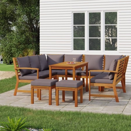 Garden dining set with cushions, 9 pieces, solid acacia wood. by vidaXL, Garden sets - Ref: Foro24-3154977, Price: 941,05 €, ...