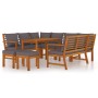 Garden dining set with cushions, 9 pieces, solid acacia wood. by vidaXL, Garden sets - Ref: Foro24-3154977, Price: 941,05 €, ...