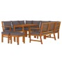 Garden dining set with cushions, 9 pieces, solid acacia wood. by vidaXL, Garden sets - Ref: Foro24-3154977, Price: 941,05 €, ...