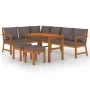 Garden dining set and cushions 7 pieces solid acacia wood by vidaXL, Garden sets - Ref: Foro24-3154969, Price: 748,94 €, Disc...