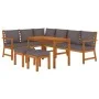 Garden dining set and cushions 7 pieces solid acacia wood by vidaXL, Garden sets - Ref: Foro24-3154969, Price: 748,94 €, Disc...