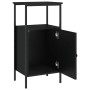Mesita de noche madera de ingeniería negra 41x31x80 cm de vidaXL, Mesitas de noche - Ref: Foro24-825923, Precio: 47,60 €