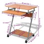 Kompakter Computertisch mit brauner Tastaturablage von vidaXL, Schreibtische - Ref: Foro24-20052, Preis: 70,51 €, Rabatt: %