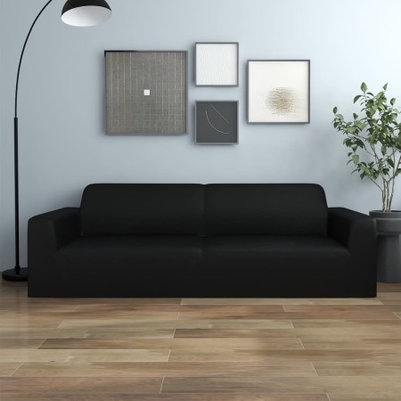 Elastischer Bezug für 3-Sitzer-Sessel, schwarzer Polyester-Jersey von vidaXL, Abdeckungen - Ref: Foro24-332934, Preis: 27,87 ...