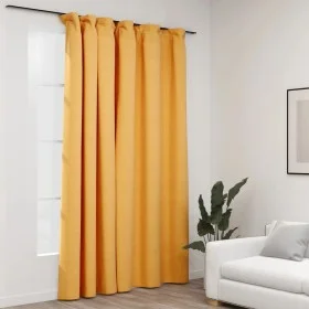 Blackout curtain with hooks yellow linen look 290x245 cm by vidaXL, Curtains and curtains - Ref: Foro24-321199, Price: 42,13 ...