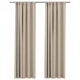 Verdunkelungshaken für Vorhänge, Leinenoptik, 2 Stück, beige, 140 x 225 cm von vidaXL, Vorhänge und Gardinen - Ref: Foro24-32...