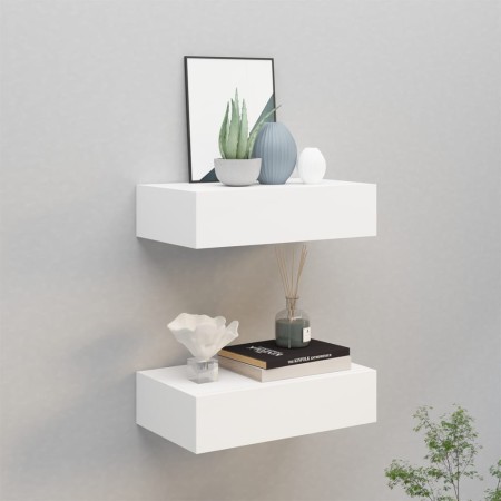 Wandregale mit Schublade 2 Stück MDF weiß 40x23,5x10 cm von vidaXL, Regale und Regale - Ref: Foro24-330242, Preis: 63,14 €, R...