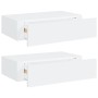 Wandregale mit Schublade 2 Stück MDF weiß 40x23,5x10 cm von vidaXL, Regale und Regale - Ref: Foro24-330242, Preis: 63,14 €, R...