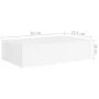 Wall shelves with drawer 2 pcs MDF white 40x23.5x10 cm by vidaXL, Shelves and shelves - Ref: Foro24-330242, Price: 61,77 €, D...