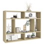 Estantería de pared madera contrachapada color roble 75x16x55cm