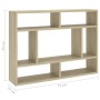 Estantería de pared madera contrachapada color roble 75x16x55cm
