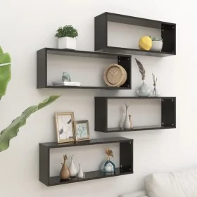 Wandwürfelregal 4 Stück schwarzes Sperrholz 60x15x23 cm von vidaXL, Regale und Regale - Ref: Foro24-807137, Preis: 48,98 €, R...