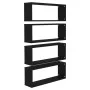 Estante cubo de pared 4 uds contrachapado negro 60x15x23 cm de vidaXL, Estantes y estanterías - Ref: Foro24-807137, Precio: 4...