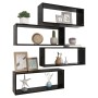 Wandwürfelregal 4 Stück schwarzes Sperrholz 60x15x23 cm von vidaXL, Regale und Regale - Ref: Foro24-807137, Preis: 49,85 €, R...