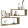 Wandwürfel Regal 2 Stück Sonoma Eiche Sperrholz 60x15x23 cm von vidaXL, Regale und Regale - Ref: Foro24-807142, Preis: 38,66 ...