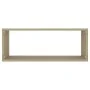 Wall cube shelf 2 units Sonoma oak plywood 60x15x23 cm by vidaXL, Shelves and shelves - Ref: Foro24-807142, Price: 37,84 €, D...