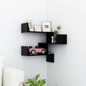 Engineered wood black corner wall shelf 40x40x50 cm by vidaXL, Shelves and shelves - Ref: Foro24-807225, Price: 28,48 €, Disc...