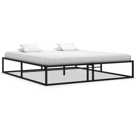 Black metal bed frame 160x200 cm by vidaXL, Beds and slatted bases - Ref: Foro24-324789, Price: 131,93 €, Discount: %